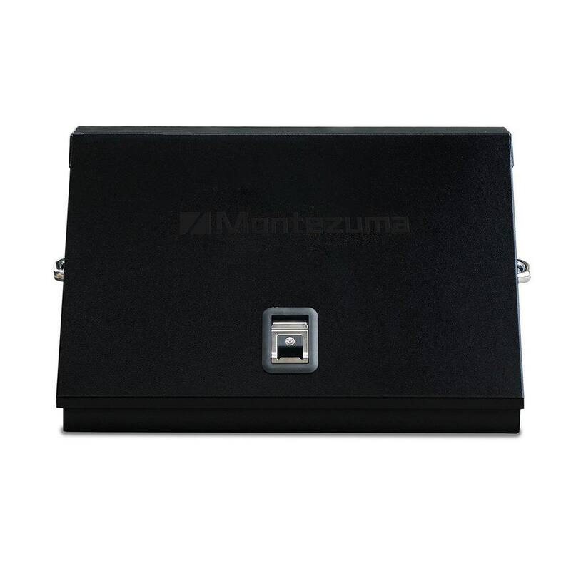 Montezuma 31 pulgadas de ancho x 15 pulgadas de profundidad. Gabinete de herramientas portátil con tapa triangular para enchufes, llaves y desarmadores en recubrimiento de polvo negro - ME300B