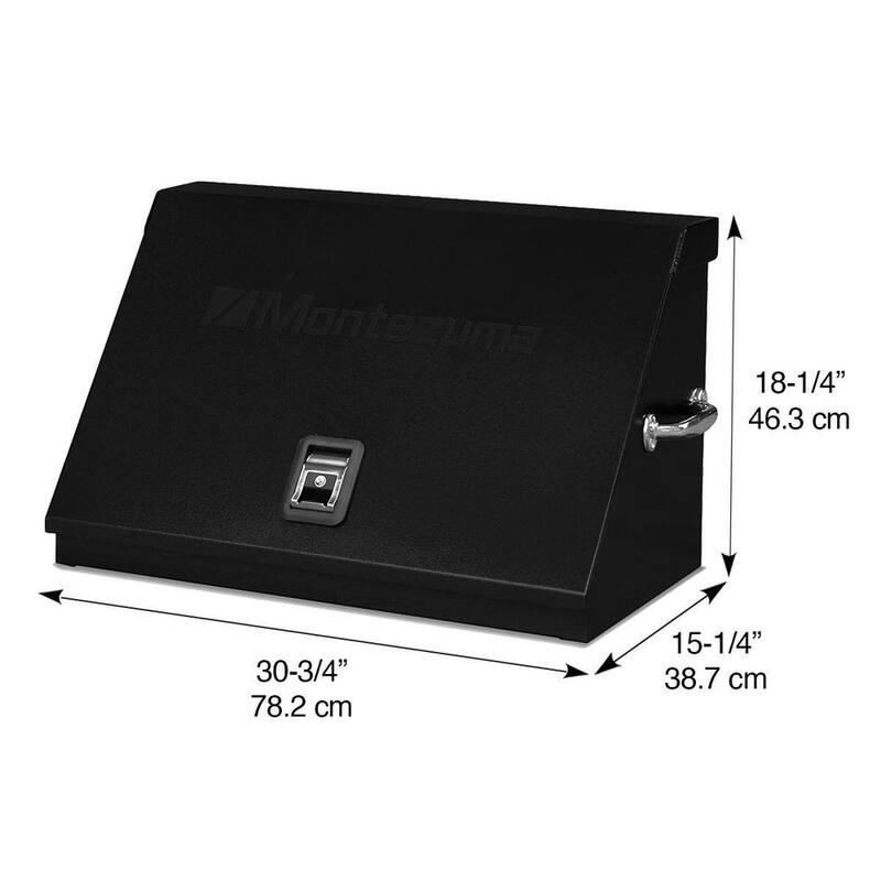 Montezuma 31 pulgadas de ancho x 15 pulgadas de profundidad. Gabinete de herramientas portátil con tapa triangular para enchufes, llaves y desarmadores en recubrimiento de polvo negro - ME300B