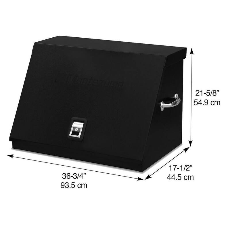 Montezuma 37 pulgadas de ancho x 18 pulgadas de profundidad Cofre de herramientas portátil con tapa triangular para sockets, llaves y destornilladores en acabado en polvo negro - XL450B