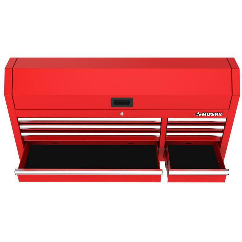 Husky Almacenamiento de Herramientas Modular 52 pulgadas de ancho x 16 pulgadas de profundidad Caja de Herramientas con Tapa Roja de Servicio Estándar - H52CH8MODRED