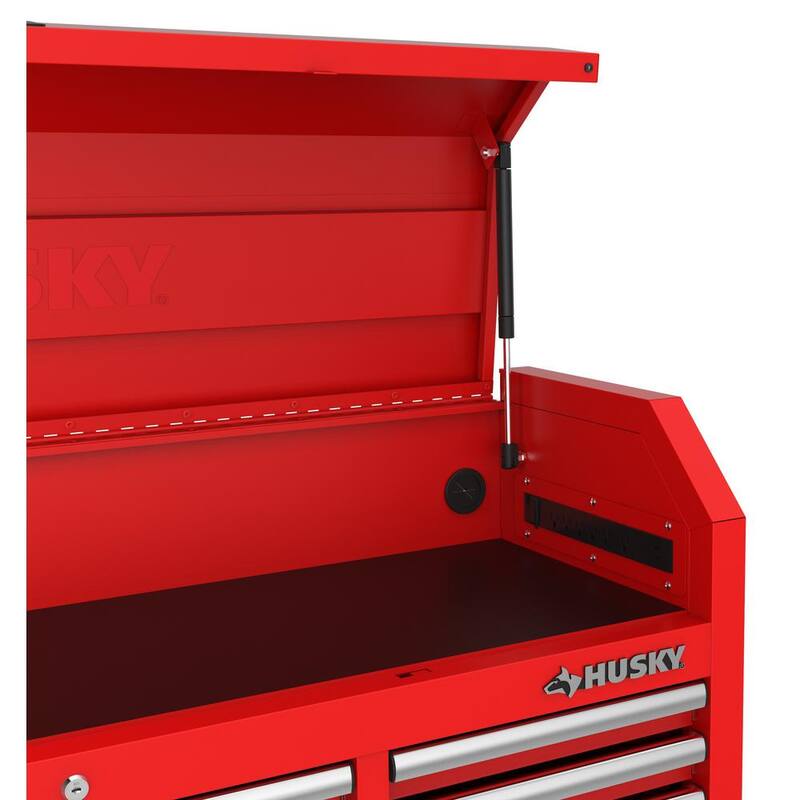 Husky Almacenamiento de Herramientas Modular 52 pulgadas de ancho x 16 pulgadas de profundidad Caja de Herramientas con Tapa Roja de Servicio Estándar - H52CH8MODRED