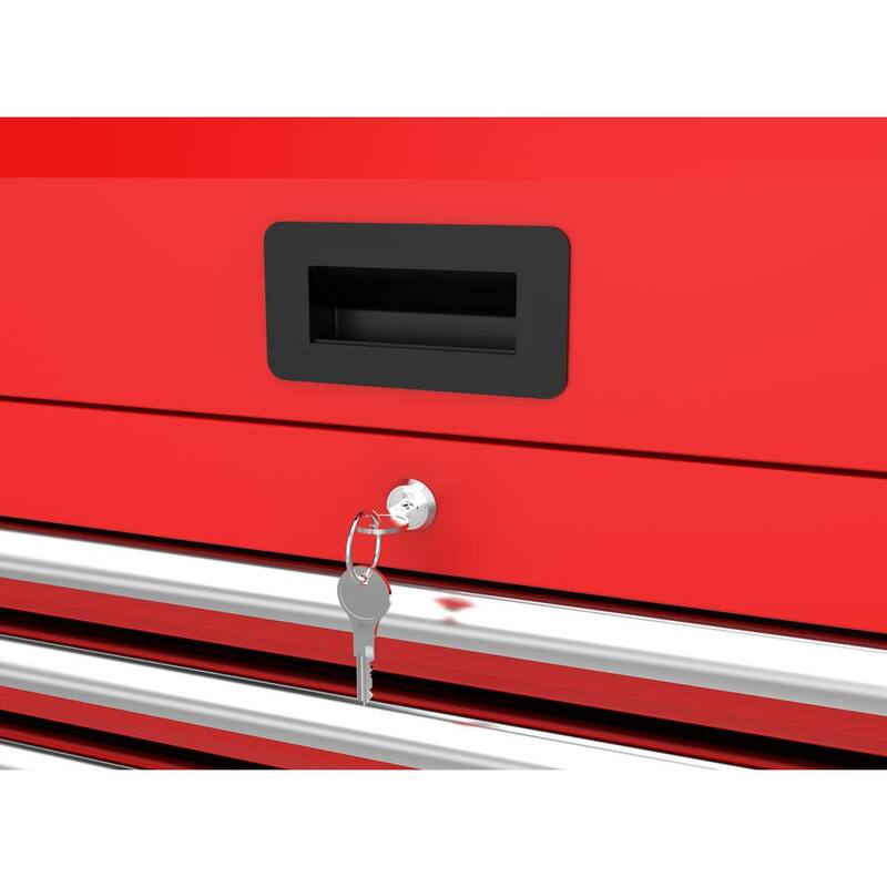Husky Almacenamiento de Herramientas Modular 52 pulgadas de ancho x 16 pulgadas de profundidad Caja de Herramientas con Tapa Roja de Servicio Estándar - H52CH8MODRED