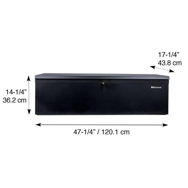 Cofre negro portátil de herramientas con parte superior de acero Montezuma de 47 pulgadas de ancho por 17 pulgadas de profundidad con cerradura - MKDB47B.