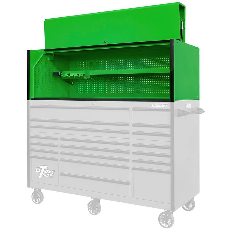Herramientas Extreme serie RX 72 pulgadas de ancho x 25 pulgadas de profundidad 0 Triple-Banco Estación de trabajo de energía extrema Hutch en verde con ribete negro - RX722501HCGNBK