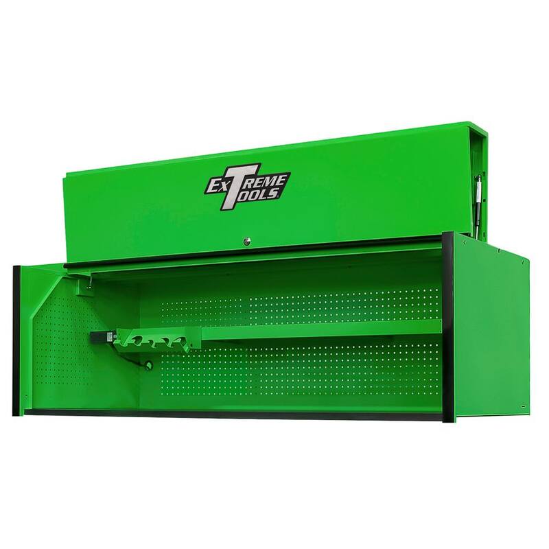 Herramientas Extreme serie RX 72 pulgadas de ancho x 25 pulgadas de profundidad 0 Triple-Banco Estación de trabajo de energía extrema Hutch en verde con ribete negro - RX722501HCGNBK