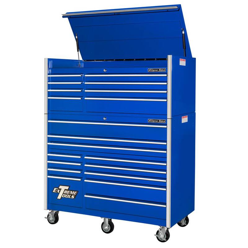 Extreme Tools Serie THD de 55 pulgadas de ancho x 22 pulgadas de profundidad, gabinete superior de 8 cajones en color azul - THD552108CHBL