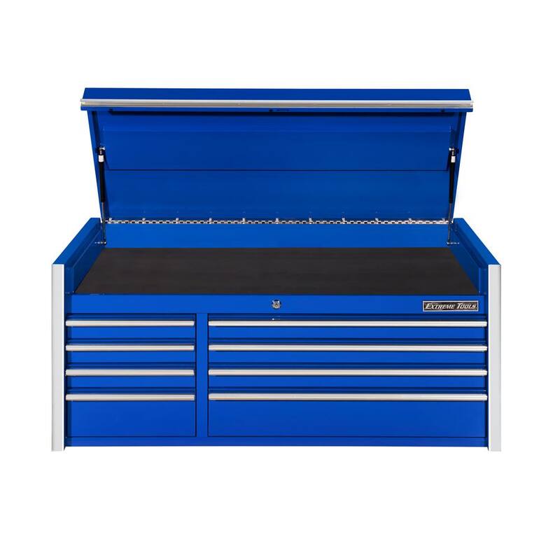 Extreme Tools Serie THD de 55 pulgadas de ancho x 22 pulgadas de profundidad, gabinete superior de 8 cajones en color azul - THD552108CHBL