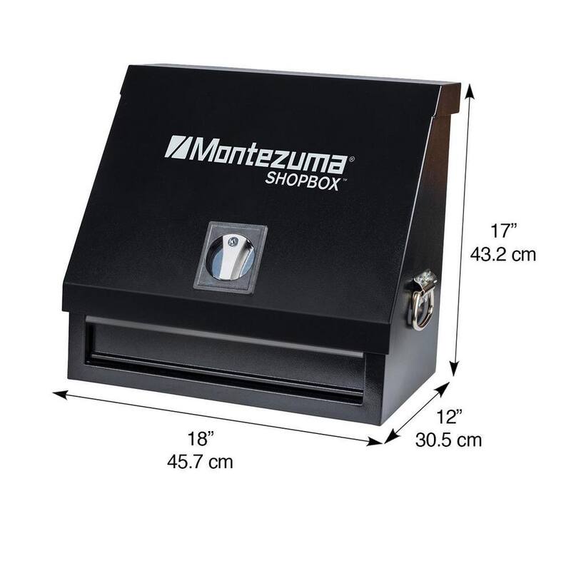 Montezuma 18 in. W x 12 in. D 1-Gaveta Caja de Herramientas Triangular Portátil de Acero Negro para Sockets, Llaves y Desarmadores - SB180DB