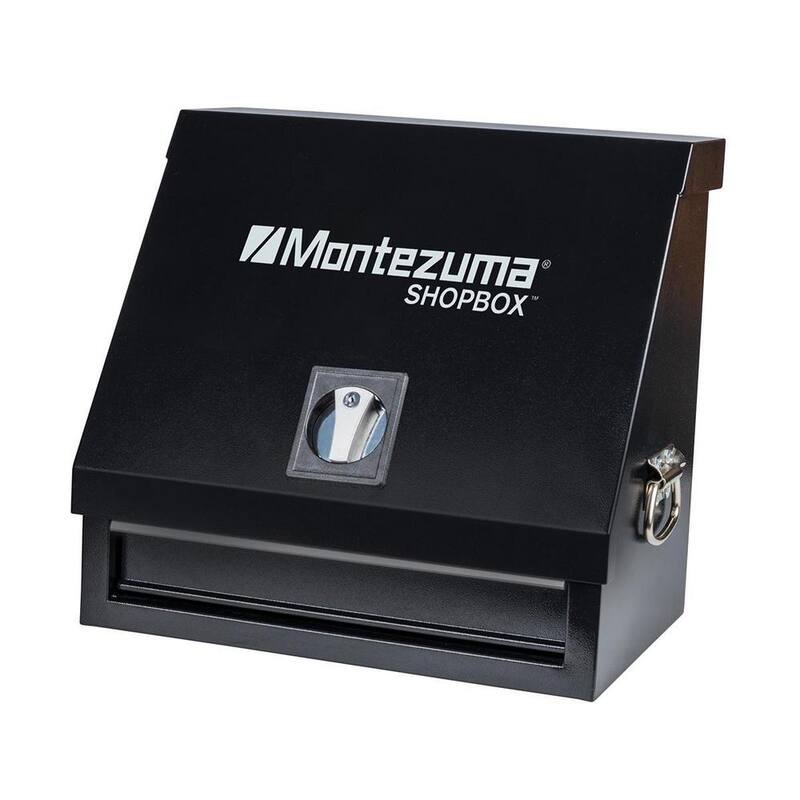 Montezuma 18 in. W x 12 in. D 1-Gaveta Caja de Herramientas Triangular Portátil de Acero Negro para Sockets, Llaves y Desarmadores - SB180DB