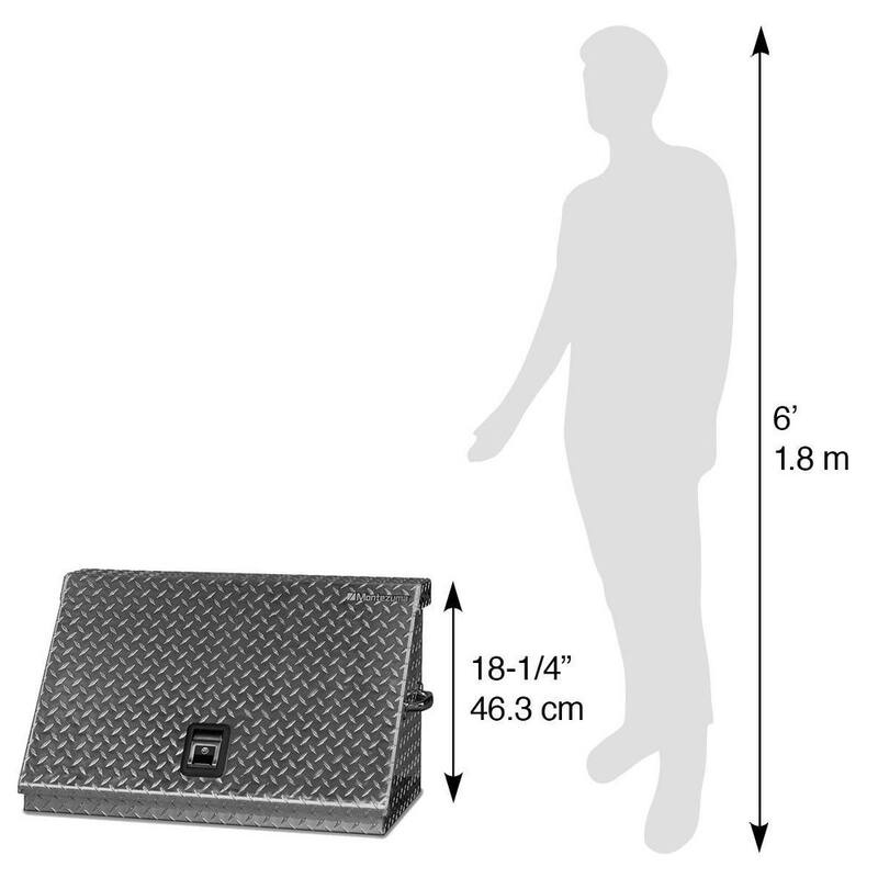 Montezuma 31 pulgadas de ancho x 16 pulgadas de profundidad. Caja de herramientas triangular portátil para enchufes, llaves y destornilladores en aluminio - ME300AL.