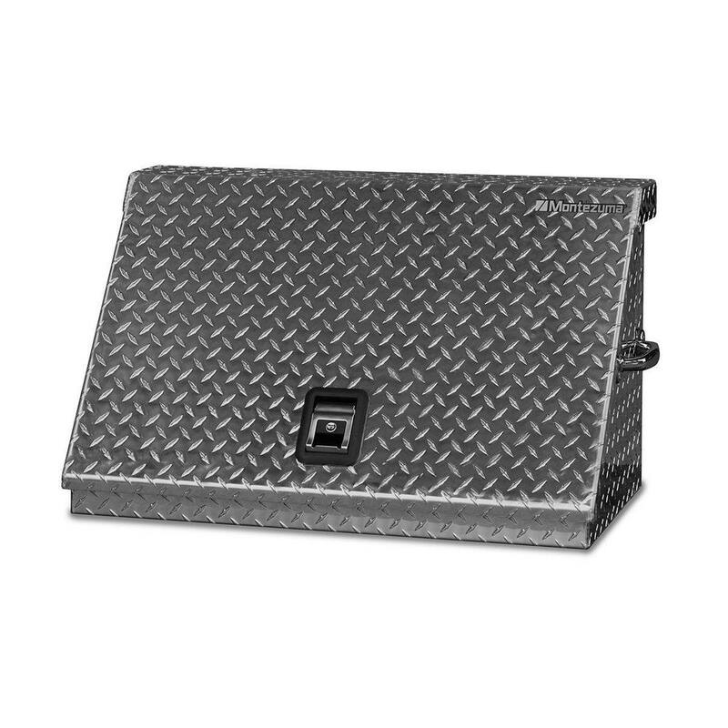 Montezuma 31 pulgadas de ancho x 16 pulgadas de profundidad. Caja de herramientas triangular portátil para enchufes, llaves y destornilladores en aluminio - ME300AL.