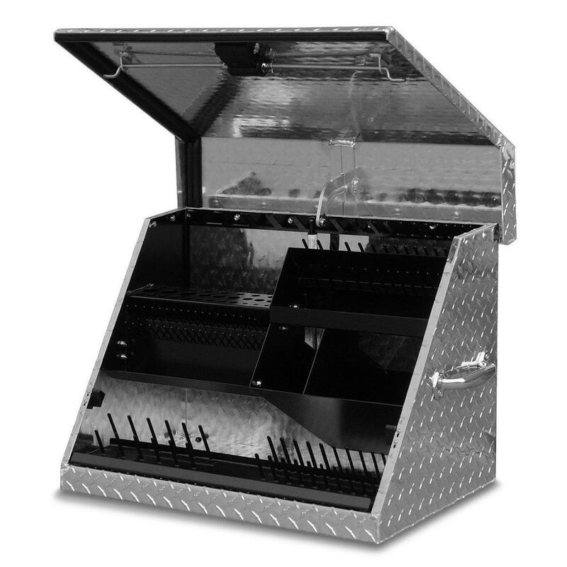 Cofre de herramientas portátil con tapa de triángulo para enchufes, llaves y desarmadores en aluminio - SE250AL