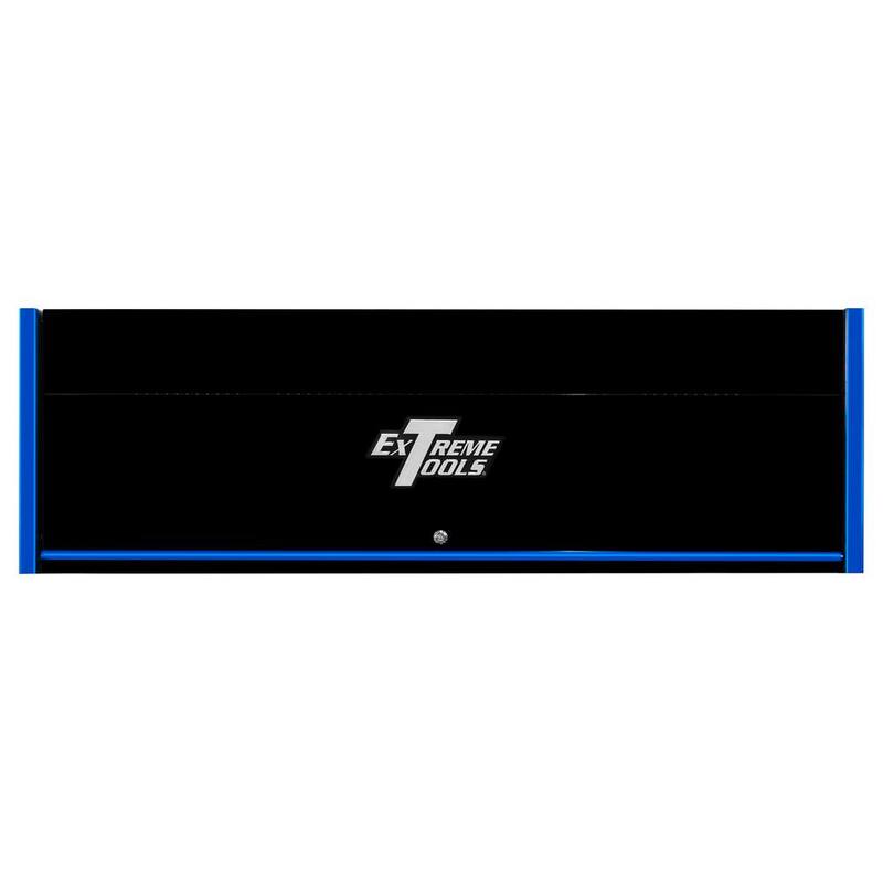 Extreme Tools Serie RX 72 in. x 25 in. D Triple-Bank Extreme Power Workstation Hutch en Negro con Detalles en Azul - RX722501HCBKBU