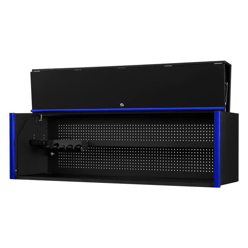 Estación de trabajo de alta potencia Extreme Tools DX Series 72 pulgadas de ancho x 21 pulgadas de profundidad en negro con mango azul - DX722101HCBKBL