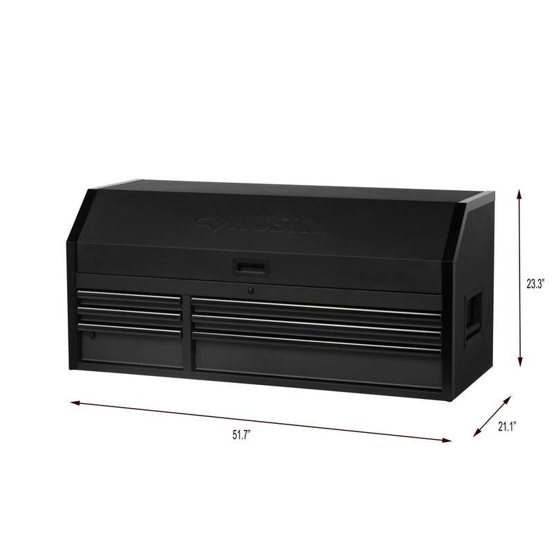 Husky Heavy-Duty 52 pulgadas de ancho, 6 cajones profundos para herramientas en color negro mate - H52CH6HD