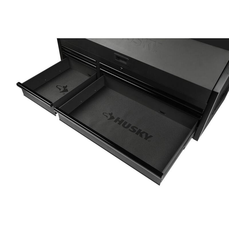Husky Heavy-Duty 52 pulgadas de ancho, 6 cajones profundos para herramientas en color negro mate - H52CH6HD
