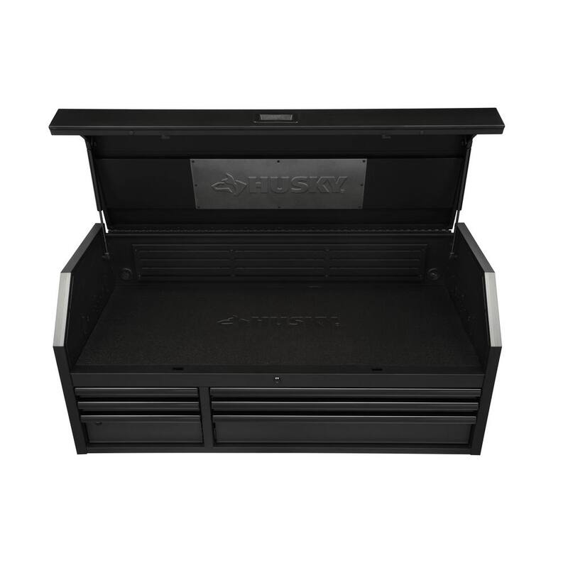 Husky Heavy-Duty 52 pulgadas de ancho, 6 cajones profundos para herramientas en color negro mate - H52CH6HD