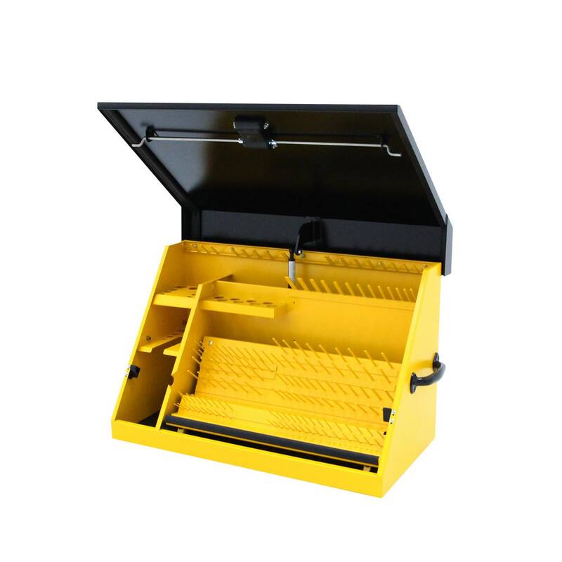 DEWALT 30 pulgadas de ancho x 15 pulgadas de profundidad Cofre de herramientas triangular portátil para llaves de vaso, llaves y destornilladores en recubrimiento de polvo amarillo/negro - DXTB30BY