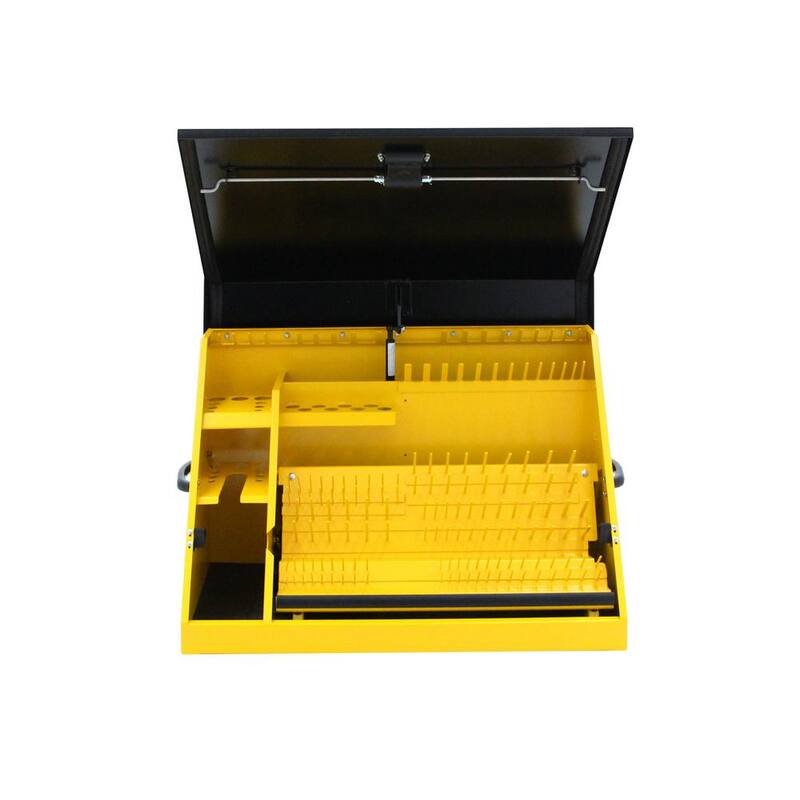 DEWALT 30 pulgadas de ancho x 15 pulgadas de profundidad Cofre de herramientas triangular portátil para llaves de vaso, llaves y destornilladores en recubrimiento de polvo amarillo/negro - DXTB30BY