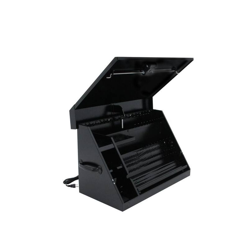 DEWALT 30 pulgadas de ancho x 15 pulgadas de profundidad. Caja de herramientas portátil con parte superior triangular para sockets, llaves y desarmadores en negro con recubrimiento en polvo - DXTB30BB