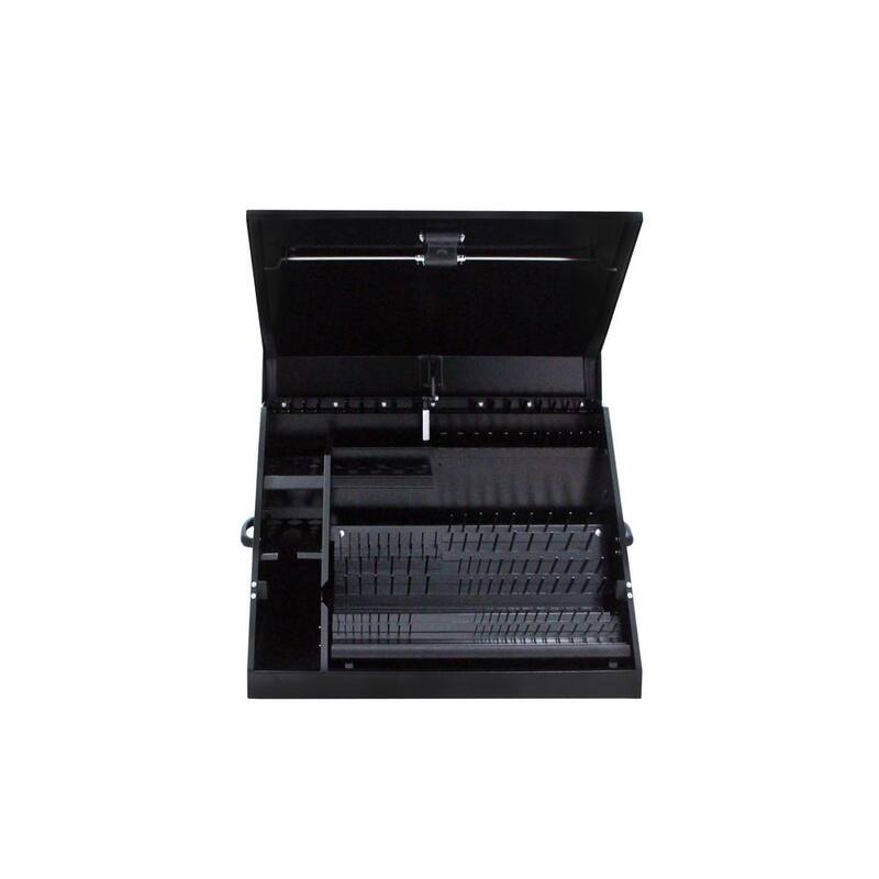 DEWALT 30 pulgadas de ancho x 15 pulgadas de profundidad. Caja de herramientas portátil con parte superior triangular para sockets, llaves y desarmadores en negro con recubrimiento en polvo - DXTB30BB