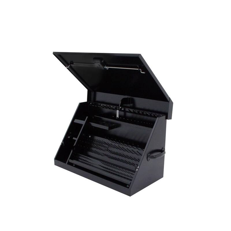 DEWALT 30 pulgadas de ancho x 15 pulgadas de profundidad. Caja de herramientas portátil con parte superior triangular para sockets, llaves y desarmadores en negro con recubrimiento en polvo - DXTB30BB