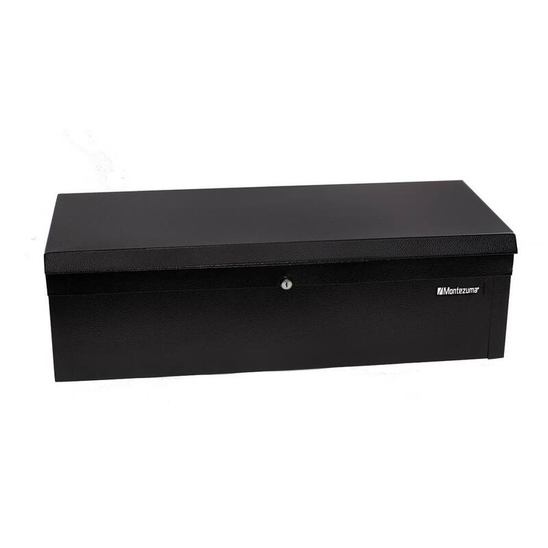 Cofre de herramientas portátil con cerradura Montezuma 30 pulgadas de ancho x 13 pulgadas de profundidad con parte superior de acero negro - MKDB30B