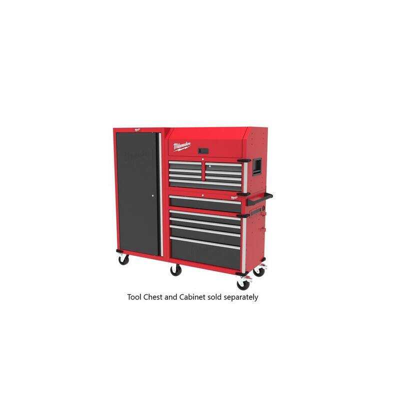 Almacenamiento de herramientas de Milwaukee 27 pulgadas de ancho x 22 pulgadas de profundidad. Casillero de 4 repisas con regleta de conexión - 48-22-8586P
