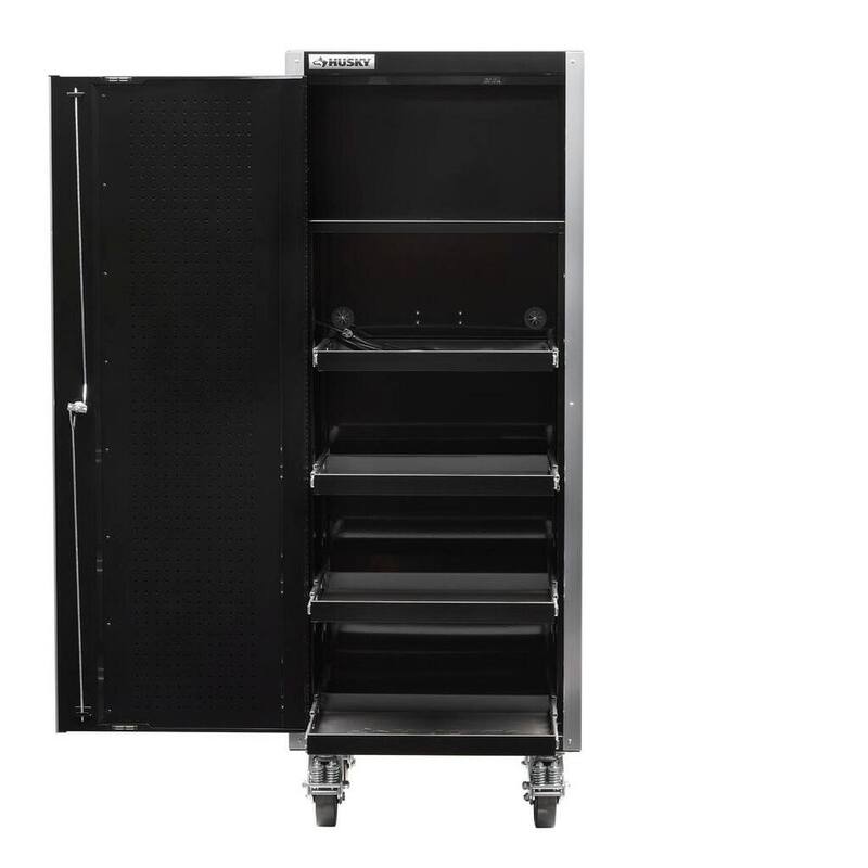 Husky 28 pulgadas de ancho x 25 pulgadas de profundidad Cofre lateral de herramientas de servicio profesional con ruedas en negro - HPRO27SLOCKERBL