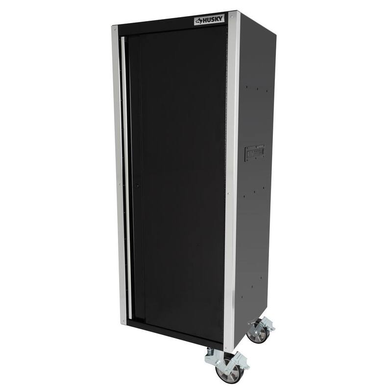 Husky 28 pulgadas de ancho x 25 pulgadas de profundidad Cofre lateral de herramientas de servicio profesional con ruedas en negro - HPRO27SLOCKERBL