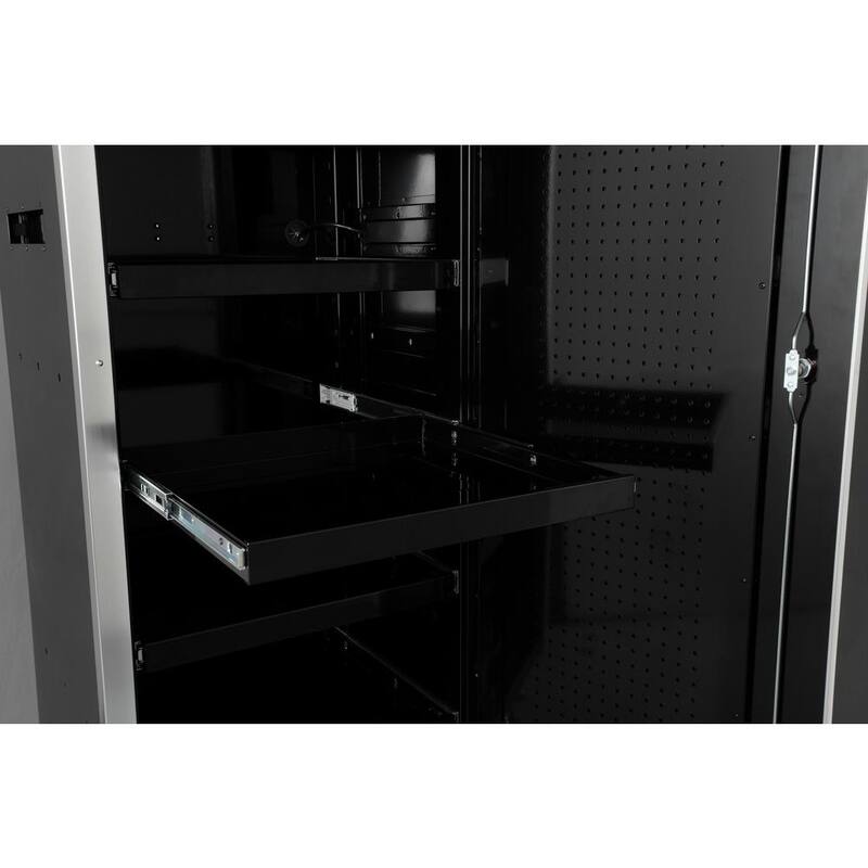 Husky 28 pulgadas de ancho x 25 pulgadas de profundidad Cofre lateral de herramientas de servicio profesional con ruedas en negro - HPRO27SLOCKERBL