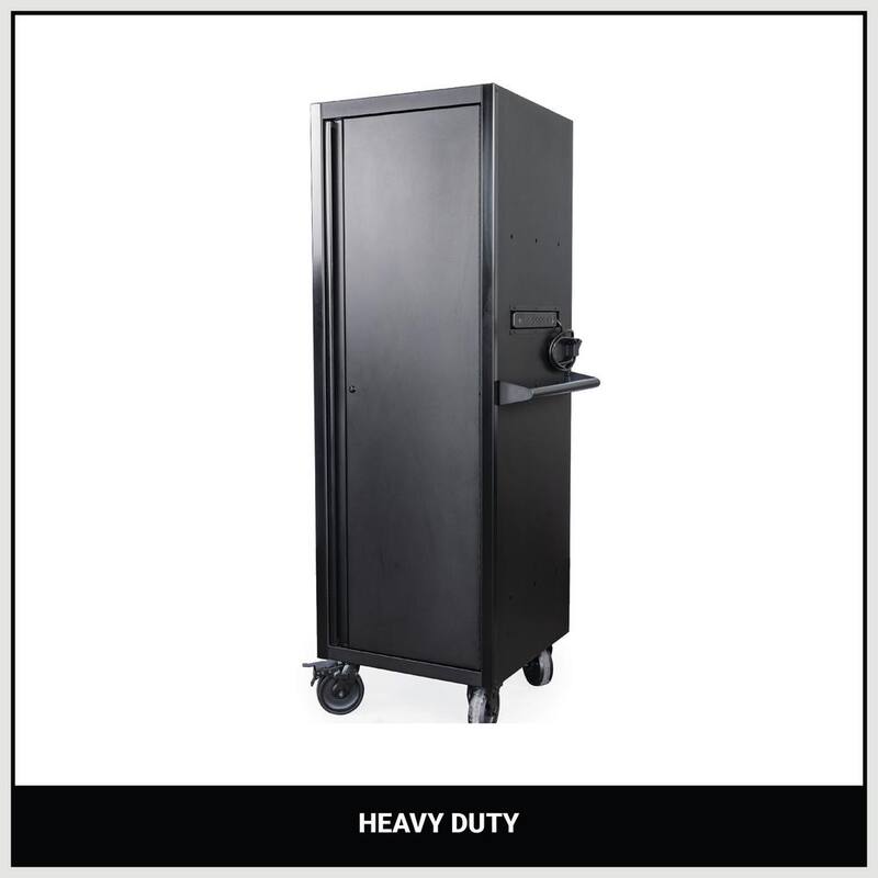 Almacenamiento de herramientas modular Husky 24 in. W x 24 in. D de alta resistencia en negro mate, Torre lateral de almacenamiento de herramientas - HOTC24XDBB1F
