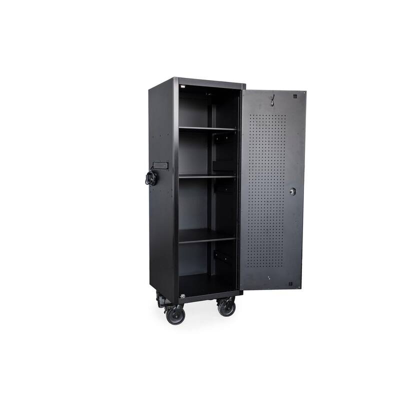 Almacenamiento de herramientas modular Husky 24 in. W x 24 in. D de alta resistencia en negro mate, Torre lateral de almacenamiento de herramientas - HOTC24XDBB1F
