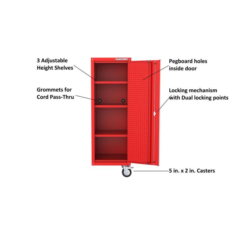 Husky Modular 20 in. W x 20 in. D Standard Duty 3-Shelf Red Rolling Side Tool Chest - H20LOCKMODRED

Cofre lateral rodante de herramientas Husky Modular de 20 pulgadas de ancho x 20 pulgadas de profundidad con 3 repisas estándar de servicio pesado en color rojo - H20LOCKMODRED