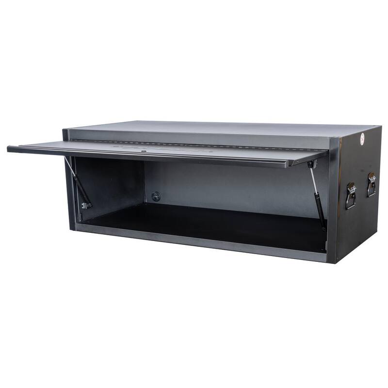 Husky Almacenamiento de herramientas modular de 55 pulgadas de ancho por 24 pulgadas de profundidad, cofre de herramientas de alta resistencia con tapa negra mate - HOTC55XDBB1H