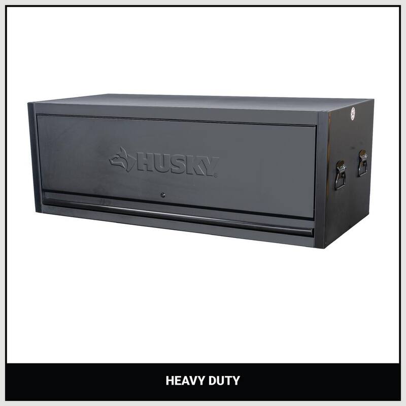 Husky Almacenamiento de herramientas modular de 55 pulgadas de ancho por 24 pulgadas de profundidad, cofre de herramientas de alta resistencia con tapa negra mate - HOTC55XDBB1H