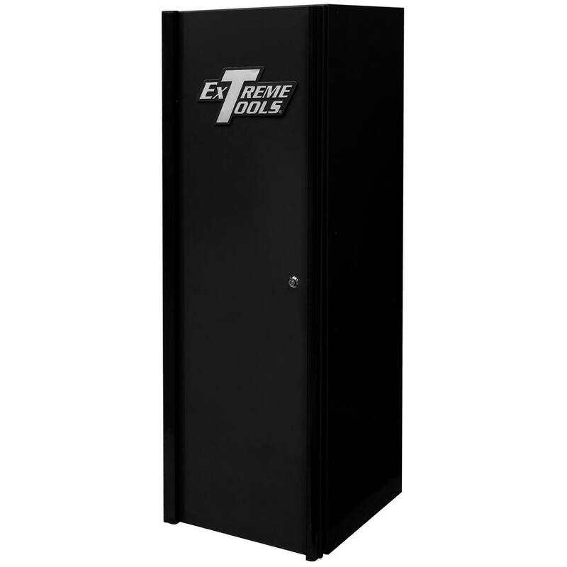 Extreme Tools DX 19 in. W x 21 in. D 4-Shelf Side Tool Chest Locker in Matte Black with Black Handles - DX192100SLMBBK