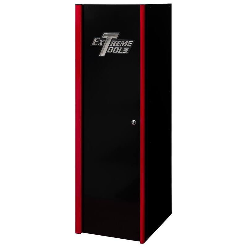 Extreme Tools DX 21 in. W x 21 in. D 4-Shelf Side Locker Tool Chest in Black with Red Handle - DX192100SLBKRD