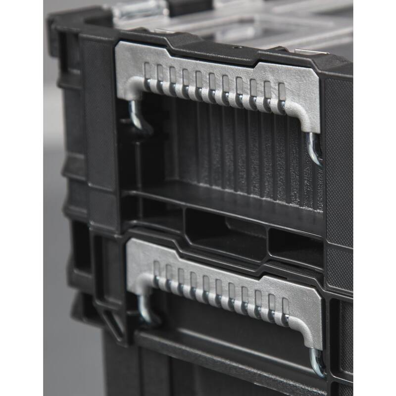 Husky Connect Stackable 22 in. Rolling Tool Cart, 22 in. Tool Box, and Pro Small Parts Organizer With 12 Removable Bins - 230381