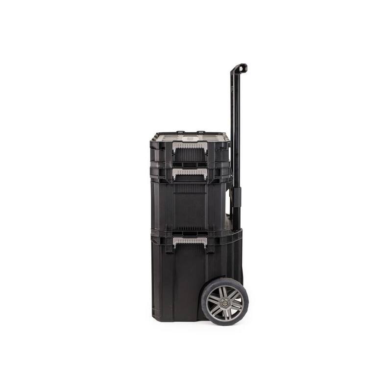 Husky Connect Stackable 22 in. Rolling Tool Cart, 22 in. Tool Box, and Pro Small Parts Organizer With 12 Removable Bins - 230381