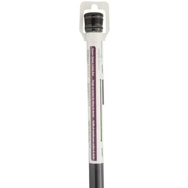 Simple Spaces Shower Curtain Rod, 7.5 lb, 41 to 76 in L Adjustable, 1 in Dia Rod, Steel, Matte - SD-SR41-BK