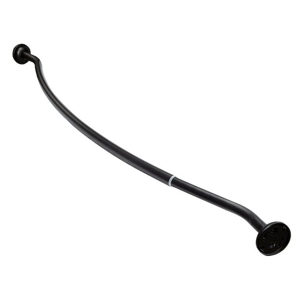Simple Spaces Shower Curtain Rod, 13.5 lb, 52 to 72 in L Adjustable, 1 in Dia Rod, Steel, Matte - SD-CSR-BK