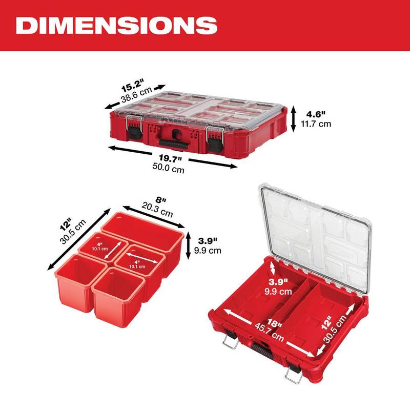 Milwaukee PACKOUT 11-Compartment Impact Resistant Portable Small Parts Organizer - 48-22-8430