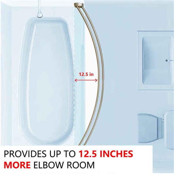 Utopia Alley Double Curved Aluminum Shower Rod, Brushed Nickel - DCR2BN