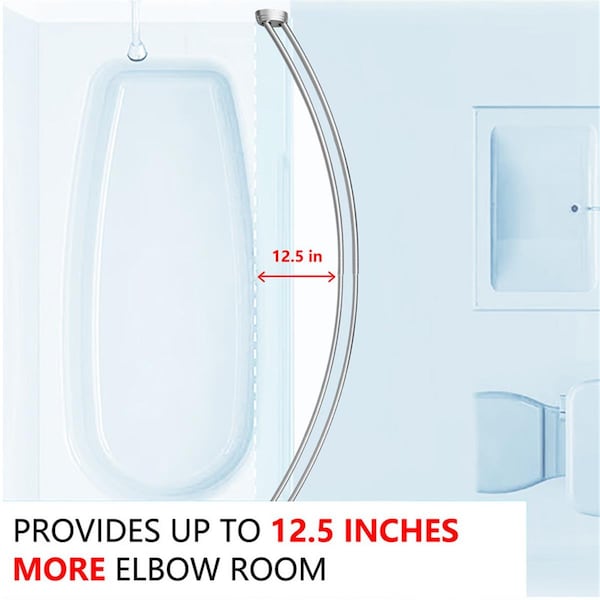 Utopia Alley Double Curved Aluminum Shower Rod, Chrome - DCR2SS