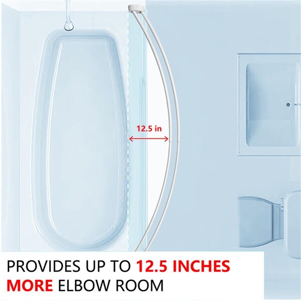 Utopia Alley Double Curved Aluminum Shower Rod, White - DCR2WW