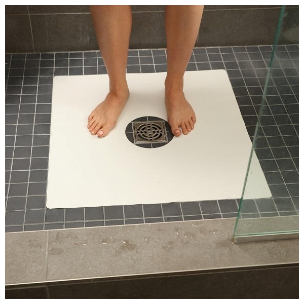 Handi Treads Non-Slip Shower Mat, 24" x 24", White, Adhesive, Mold and Mildew Resistant - HTSM2424WP1