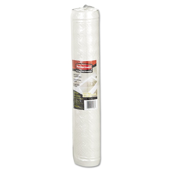 Rubbermaid Commercial Safti-Grip Latex-Free Vinyl Bath Mat, 16 x 28, White - 1982726