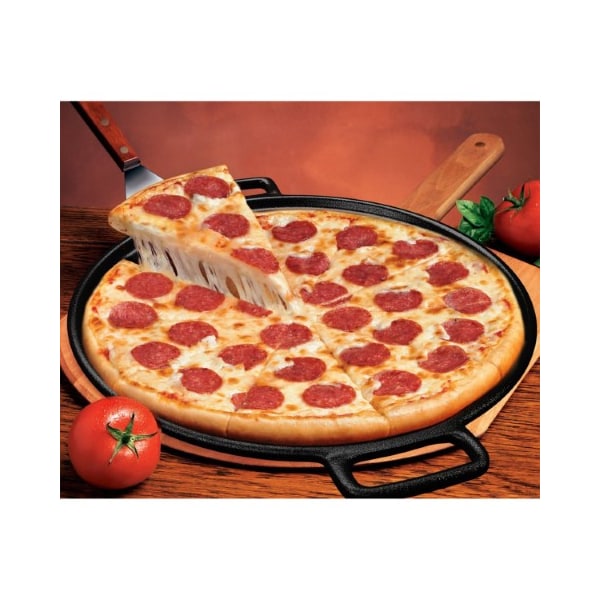 Hastings Home Hastings Home 14-Inch Cast Iron Pizza Pan- Round Skillet for Cooking, Baking and Grilling - 138620ZUP