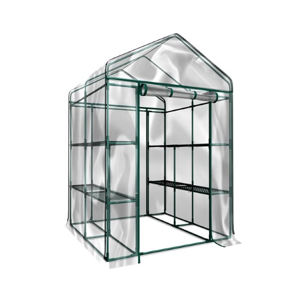 Hastings Home Hastings Home Walk-In Greenhouse, See Through for Observation, Roll Up Door 8 Shelves Plants - 437560JRG